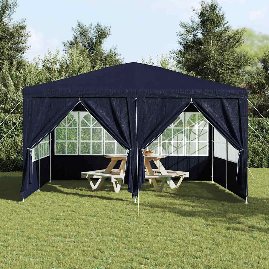 Tente de fête Bleu 400 x 400 x 266 cm Polyéthylène - 4