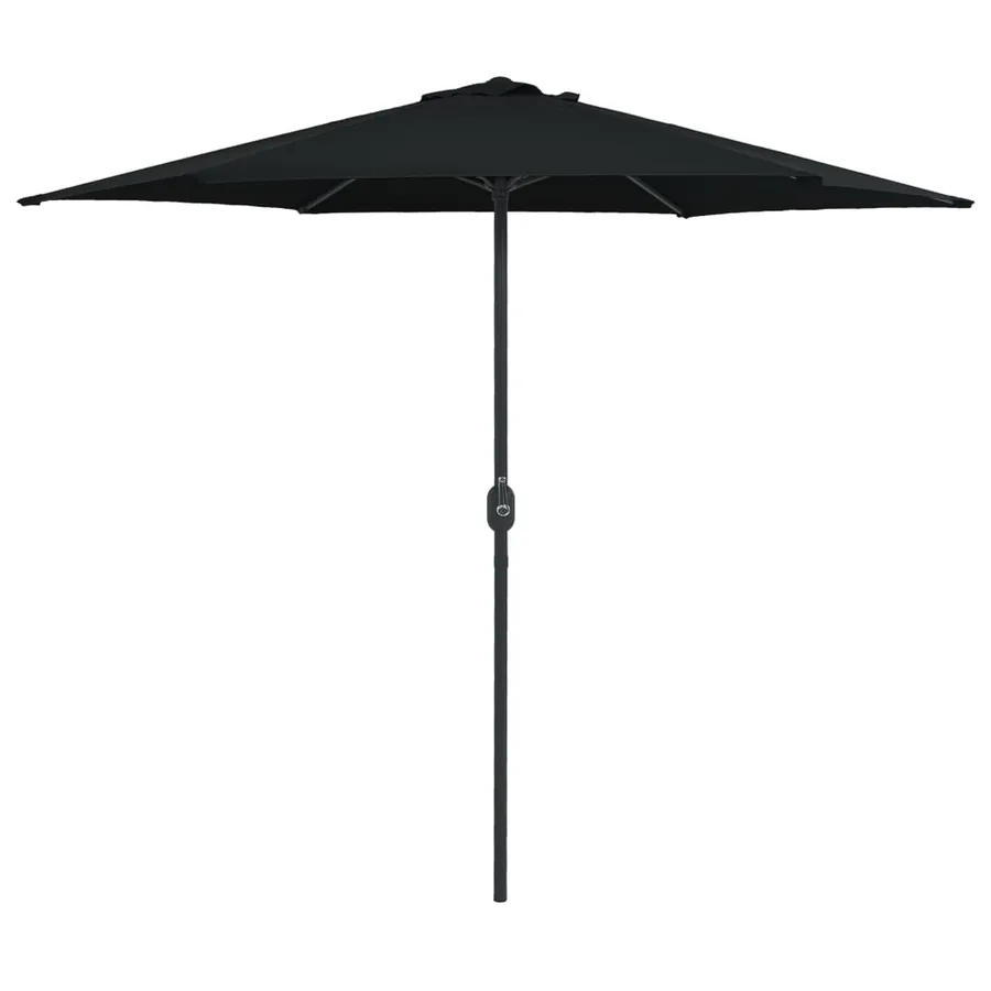 Parasol de jardin et mât en aluminium 270x246 cm Noir