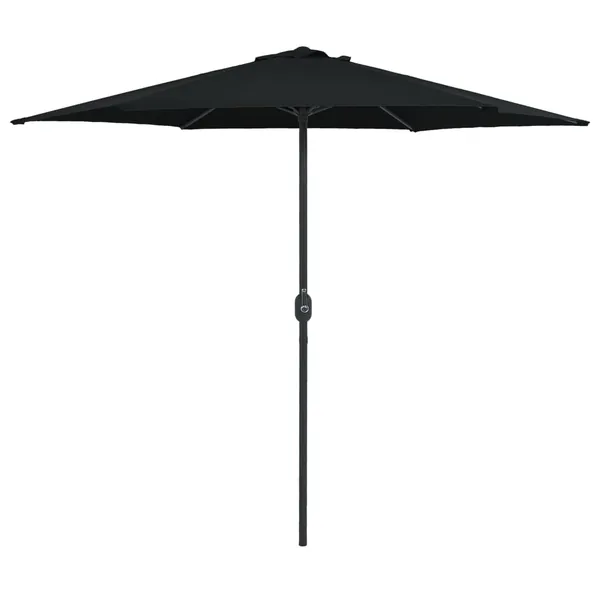 Parasol de jardin et mât en aluminium 270x246 cm Noir