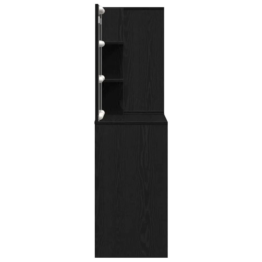 Ensemble de table de maquillage LED avec tiroir Chêne noir - 11