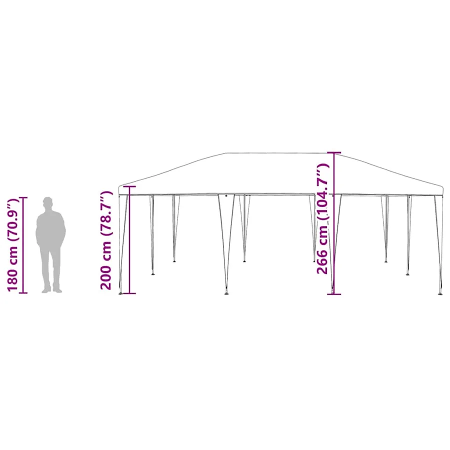 Tente de fête Bleu 600 x 400 x 266 cm Polyéthylène et acier - 12