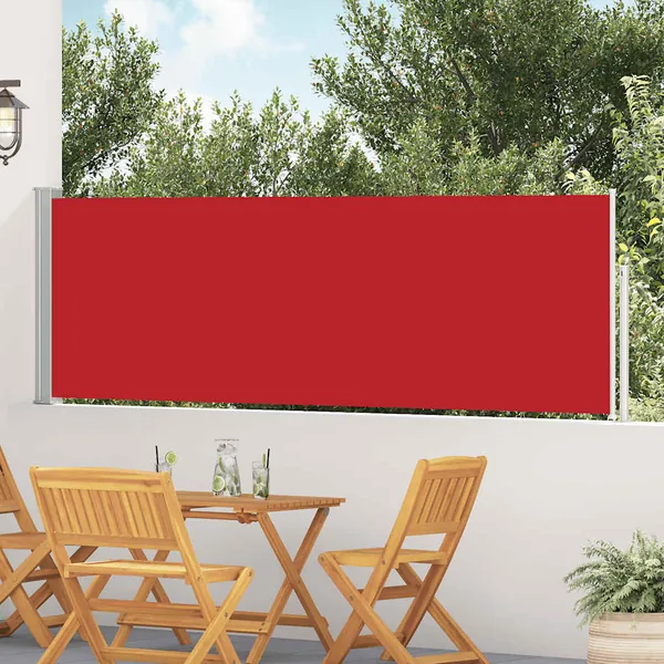 Auvent latéral rétractable de patio 100x500 cm Rouge