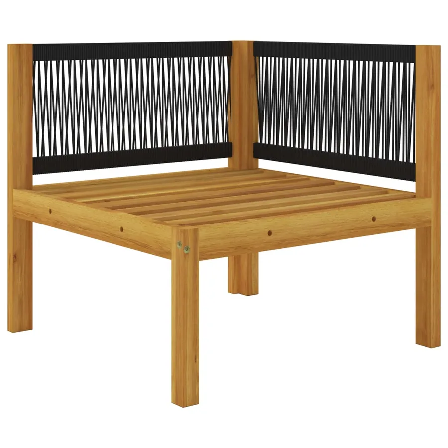 Banc de jardin 2 places avec coussins en bois d'acacia et corde - 6