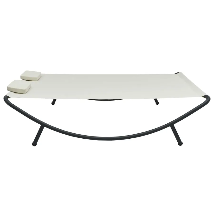 Chaise longue d'extérieur Tissu Crème - 3