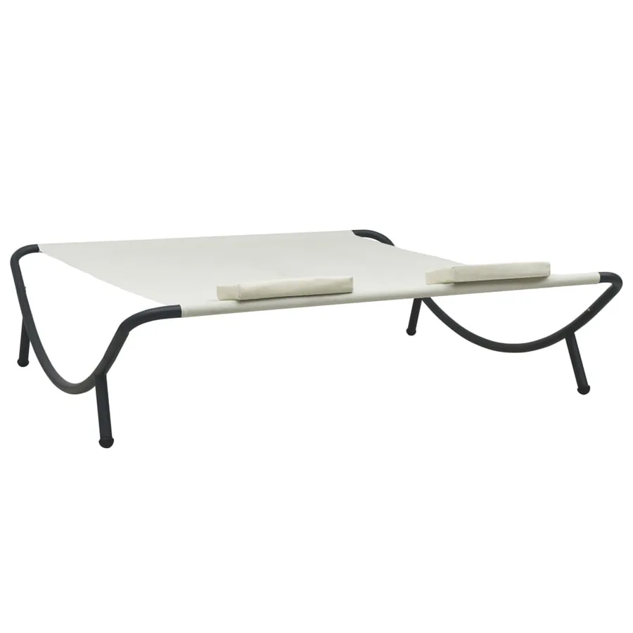 Chaise longue d'extérieur Tissu Crème - 4