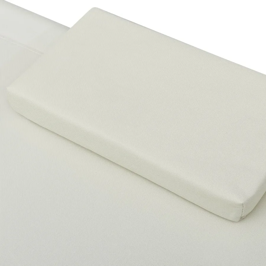 Chaise longue d'extérieur Tissu Crème - 5