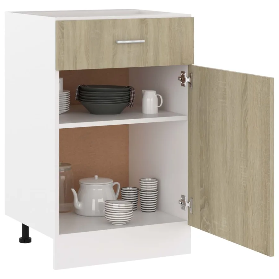 Armoire à tiroirs inférieure "Lyon" Chêne Sonoma 50 x 46 x 81,5 cm Bois d'ingénierie - 4