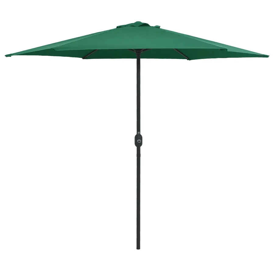 Parasol de jardin et mât en aluminium 270x246 cm Vert