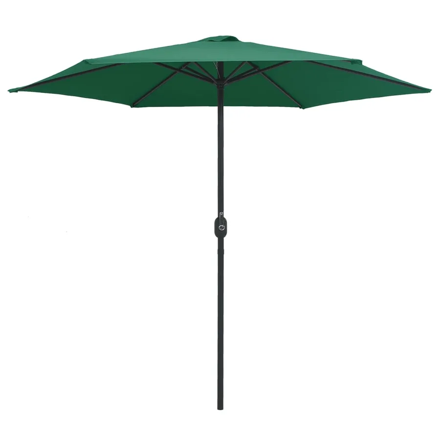 Parasol de jardin et mât en aluminium 270x246 cm Vert - 2