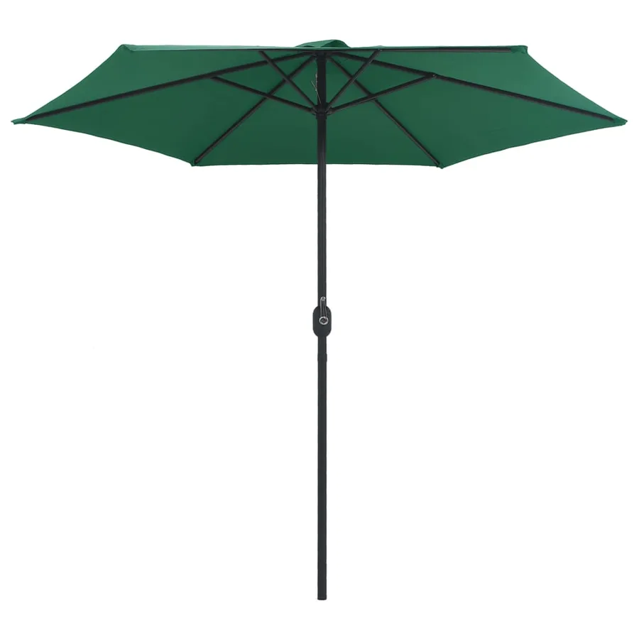 Parasol de jardin et mât en aluminium 270x246 cm Vert - 3