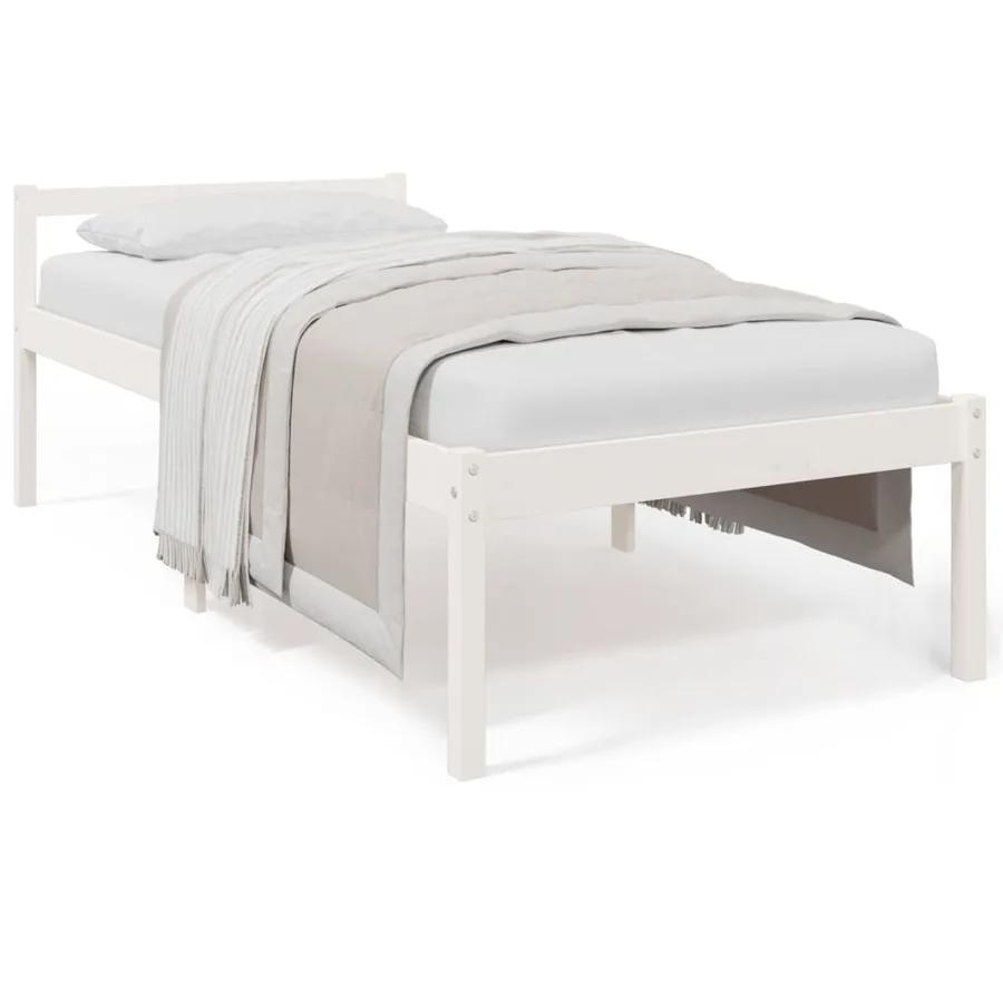 Lit pour personne âgée sans matelas blanc 90x190 cm - 2