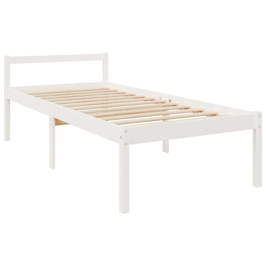 Lit pour personne âgée sans matelas blanc 90x190 cm - 3