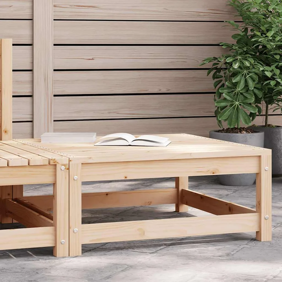Repose-pied de jardin 70x70x30 cm bois de pin solide - 2