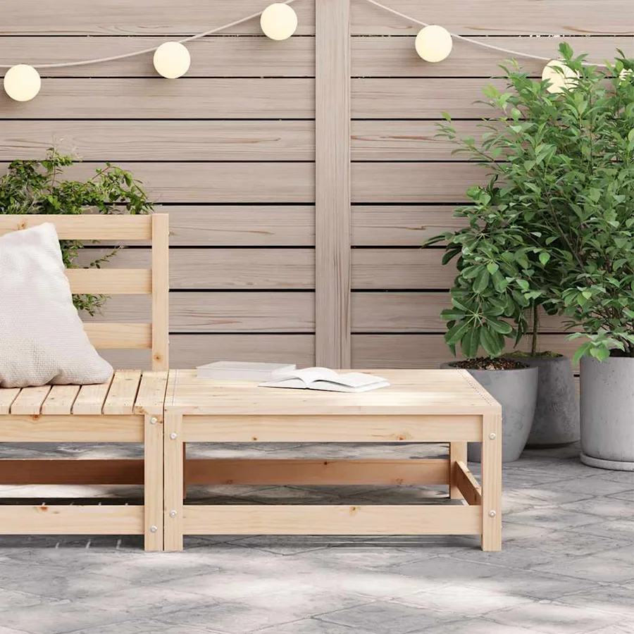 Repose-pied de jardin 70x70x30 cm bois de pin solide - 3