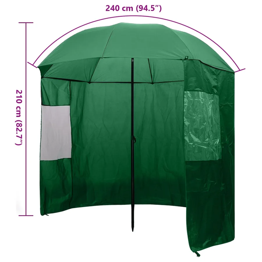 Parapluie de pêche Vert 240x210 cm - 8