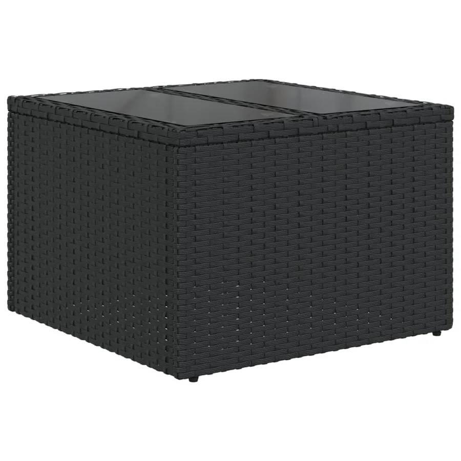 Ensemble de canapé de jardin 8 pcs avec coussins noir résine tressée - 4