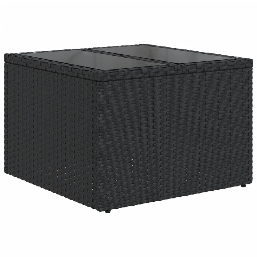 Ensemble de canapé de jardin 10 pcs avec coussins noir résine tressée - 4