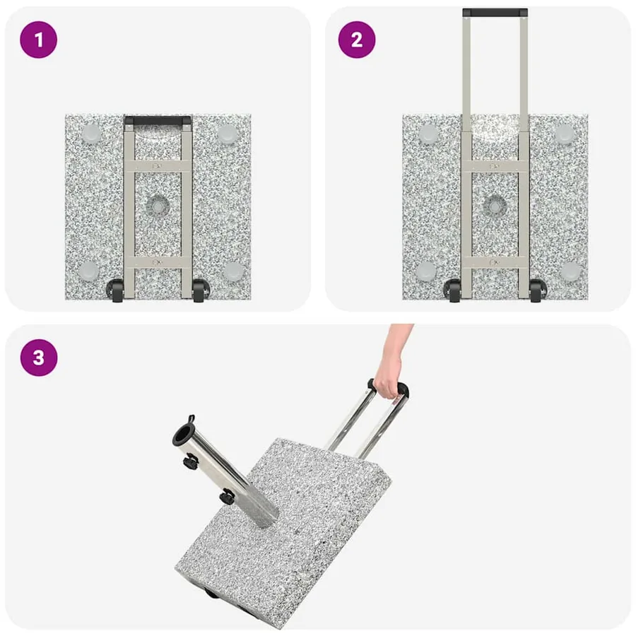 Pied de parasol Gris 41 x 41 x 37 cm Granite - 10