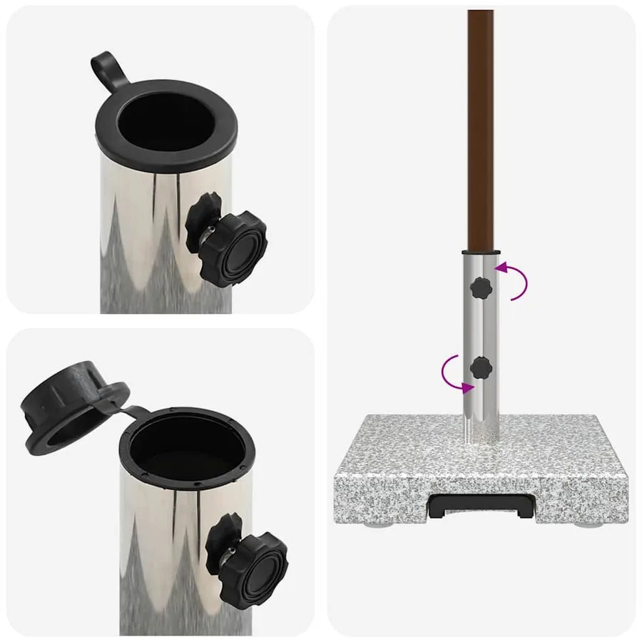 Pied de parasol Gris 41 x 41 x 37 cm Granite - 11