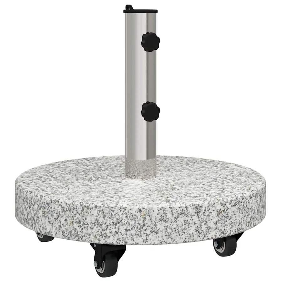 Pied de parasol 29,8kg Gris Granite et Acier Inoxydable Rond - 2
