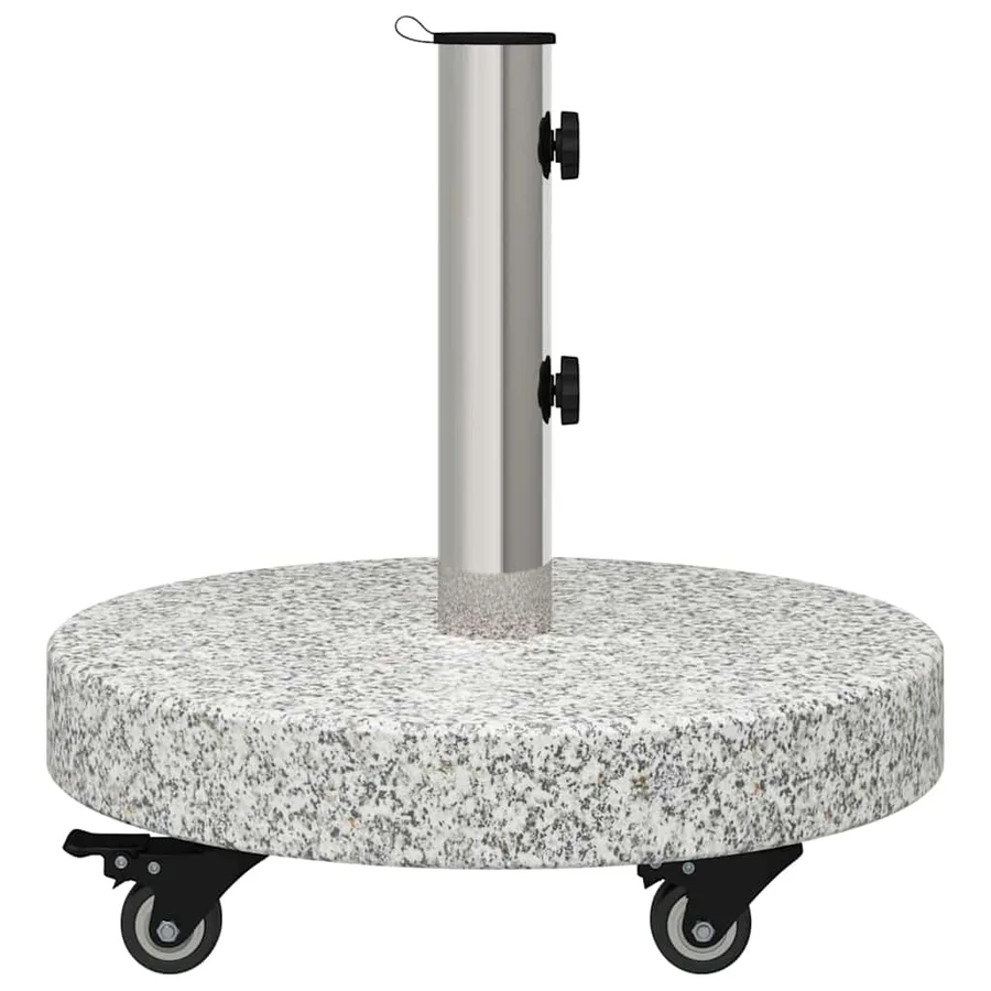 Pied de parasol 29,8kg Gris Granite et Acier Inoxydable Rond - 6