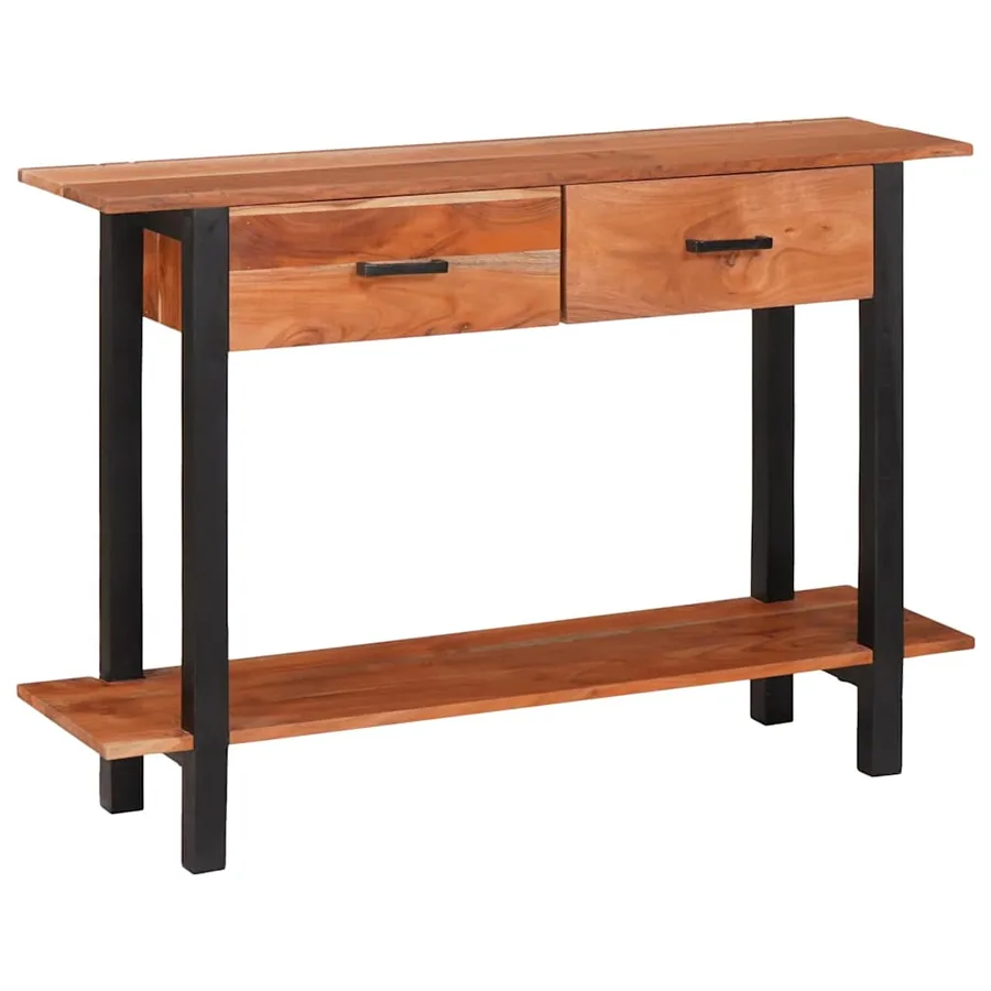 Table console avec tiroir Marron et Noir 110 x 30 x 75 cm