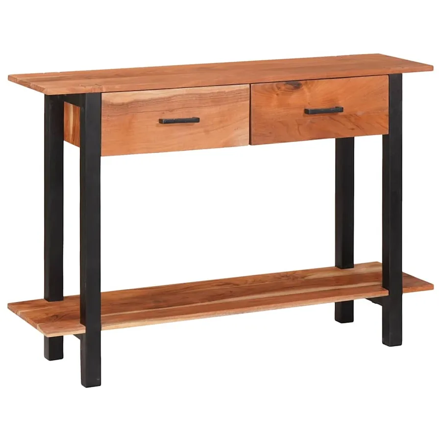 Table console avec tiroir Marron et Noir 110 x 30 x 75 cm - 2
