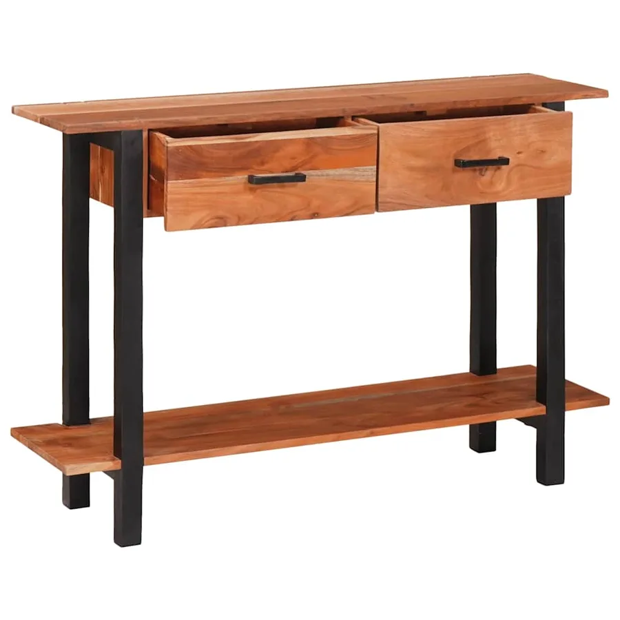 Table console avec tiroir Marron et Noir 110 x 30 x 75 cm - 4