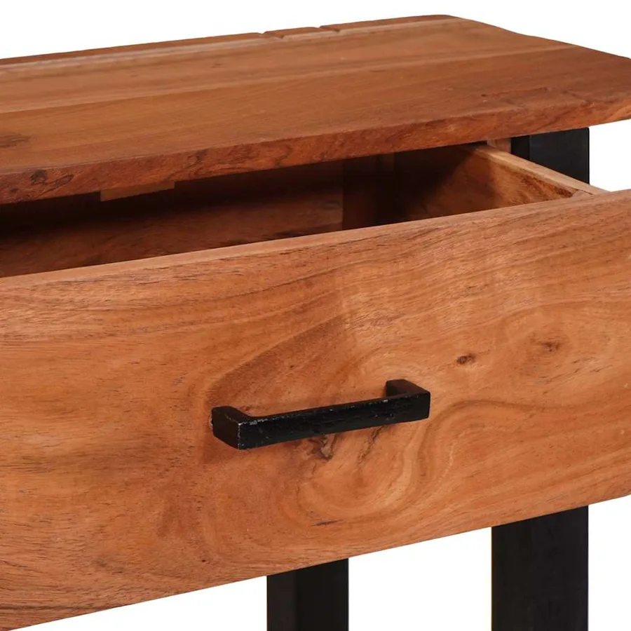 Table console avec tiroir Marron et Noir 110 x 30 x 75 cm - 9