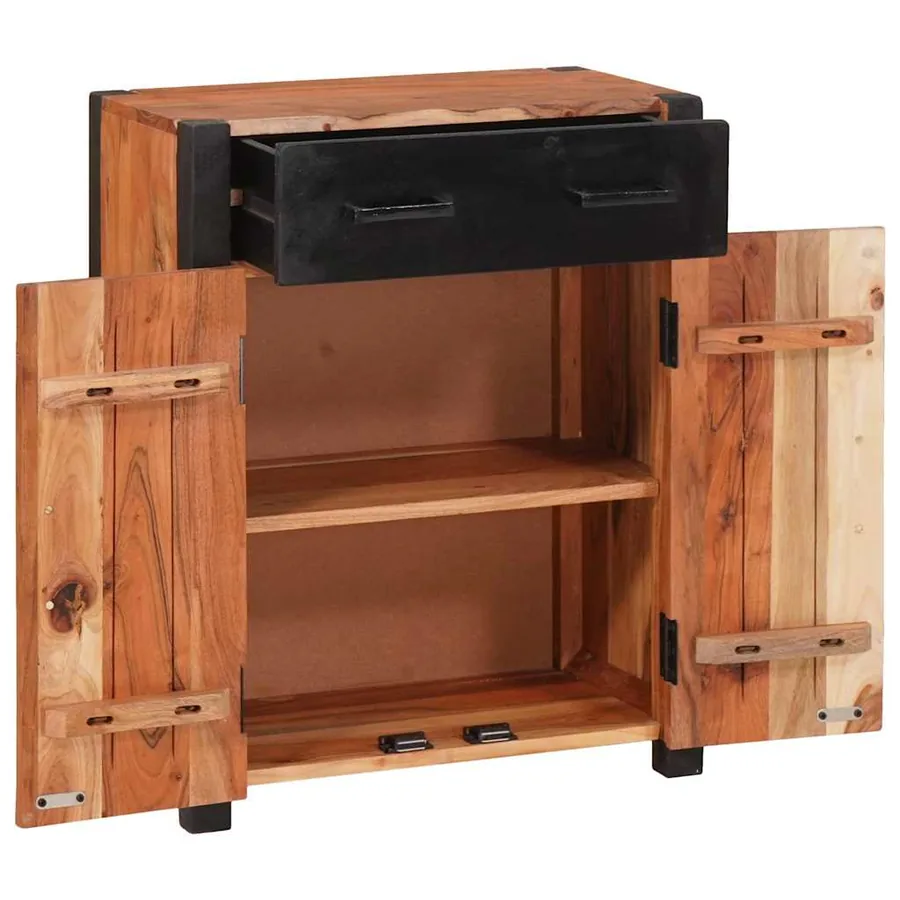 Buffet 3 pcs Marron 165 x 30 x 75 cm Bois d'Acacia Massif - 4