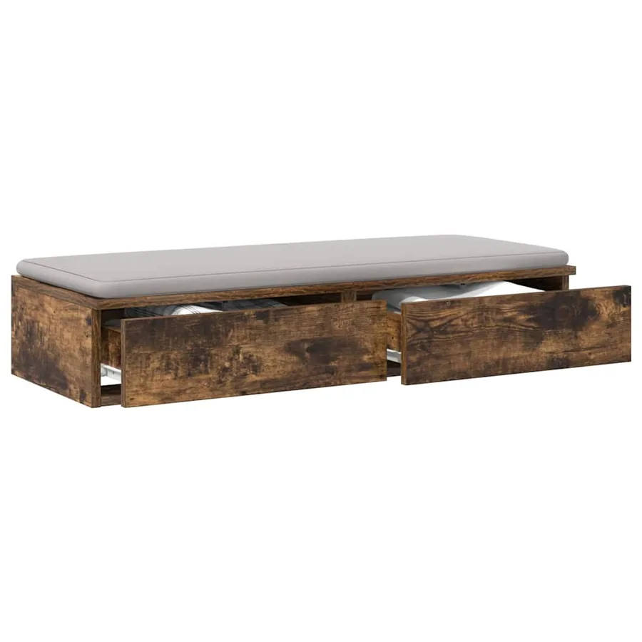 Tiroirs de lit Chêne fumé 80 x 36,5 x 16,5 cm Bois d'ingénierie - 3