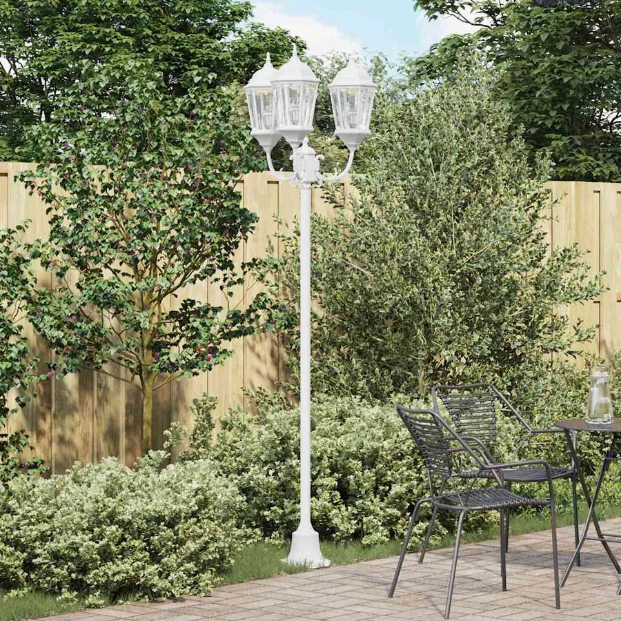 Lumière de jardin Blanc 57 x 49 x 241 cm Aluminium et verre
