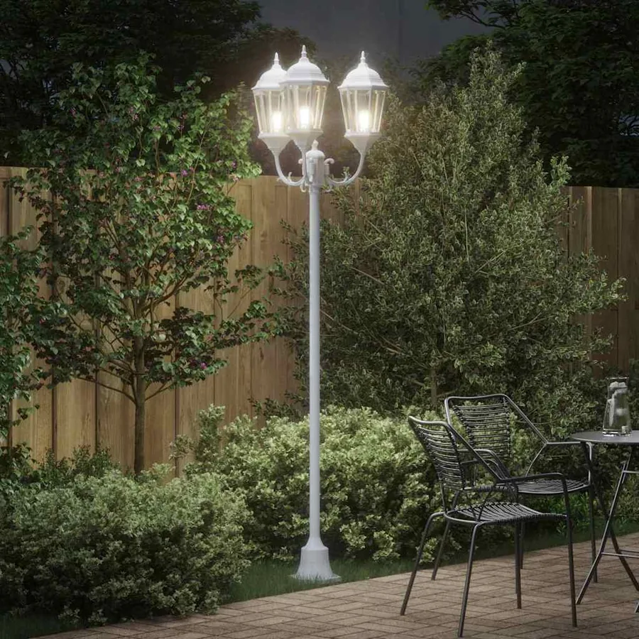 Lumière de jardin Blanc 57 x 49 x 241 cm Aluminium et verre - 3