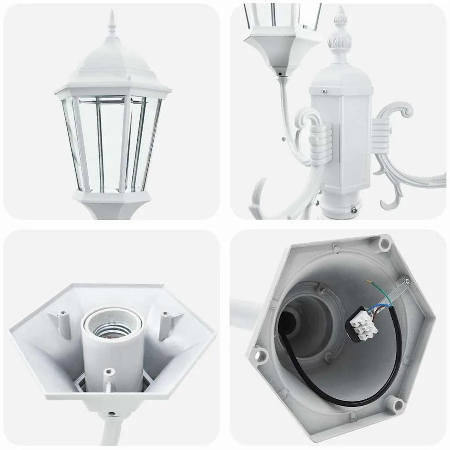Lumière de jardin Blanc 57 x 49 x 241 cm Aluminium et verre - 6
