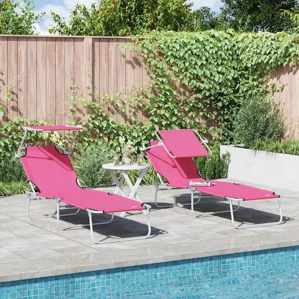 Transat 2 pcs Rose 58 x 188 x 77cm Polyester