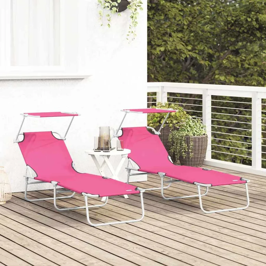 Transat 2 pcs Rose 58 x 188 x 77cm Polyester - 3