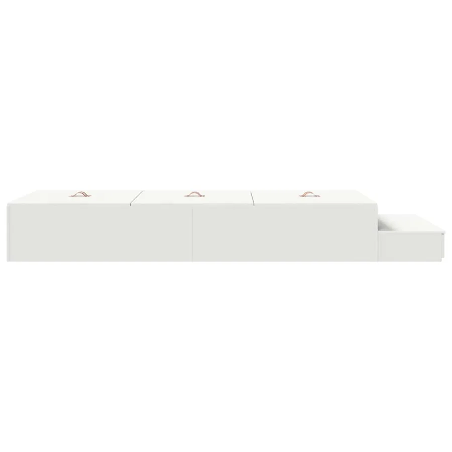 Cadre de lit avec rangement Blanc 90 cm Bois d'ingénierie - 9