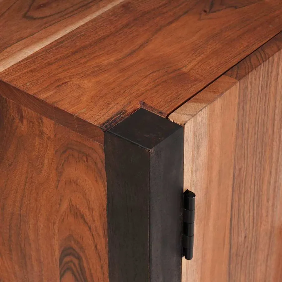 Buffet 3 pcs Marron 55 x 30 x 75 cm Bois d'Acacia Massif - 8