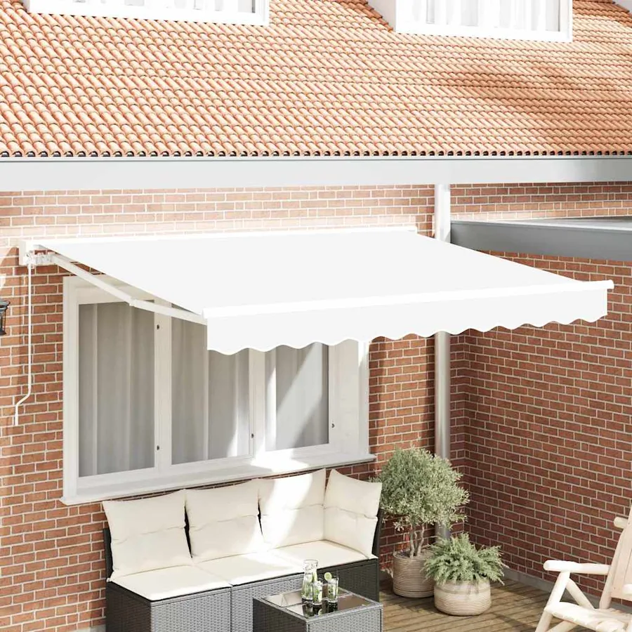 Cadre d'auvent Blanc 250 x 200 cm Polyester avec revêtement PU