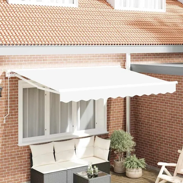 Cadre d'auvent Blanc 250 x 200 cm Polyester avec revêtement PU
