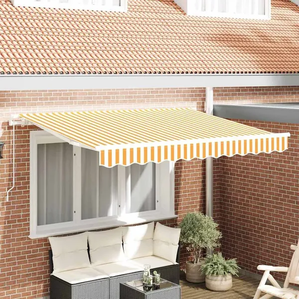 Auvent Rétractable Jaune 250 x 200 cm tissu