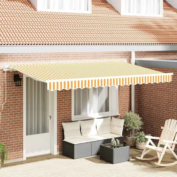 Auvent Rétractable Jaune 350 x 200 cm tissu