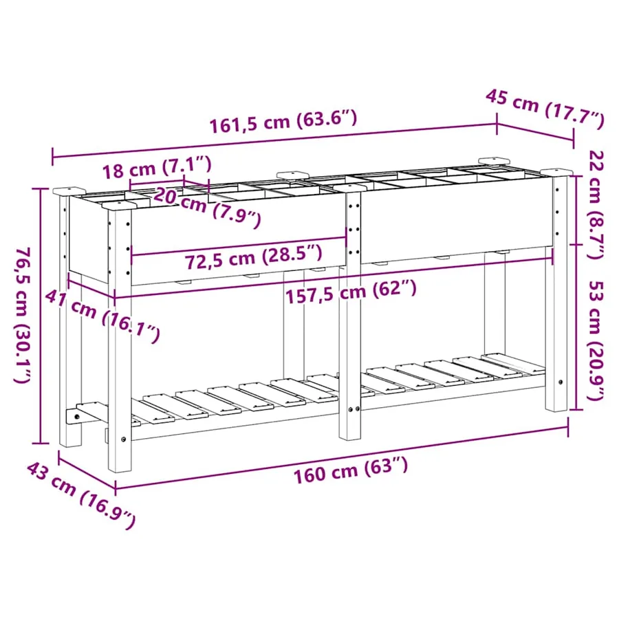 Cache-pot de jardin Beige 161,5 x 45 x 76,5 cm - 11