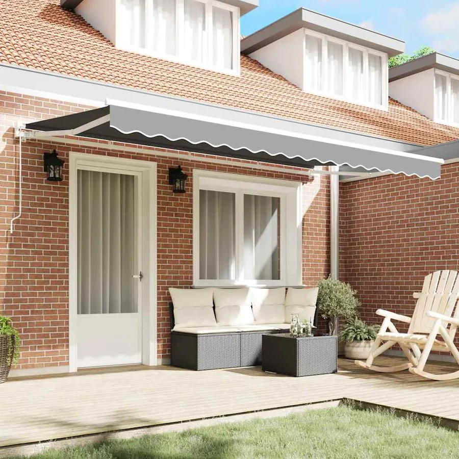 Cadre d'auvent Réglable Blanc 4 x 2 m Acier - 3