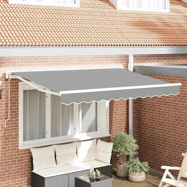 Cadre d'auvent Réglable Blanc 2,5 x 2 m Acier