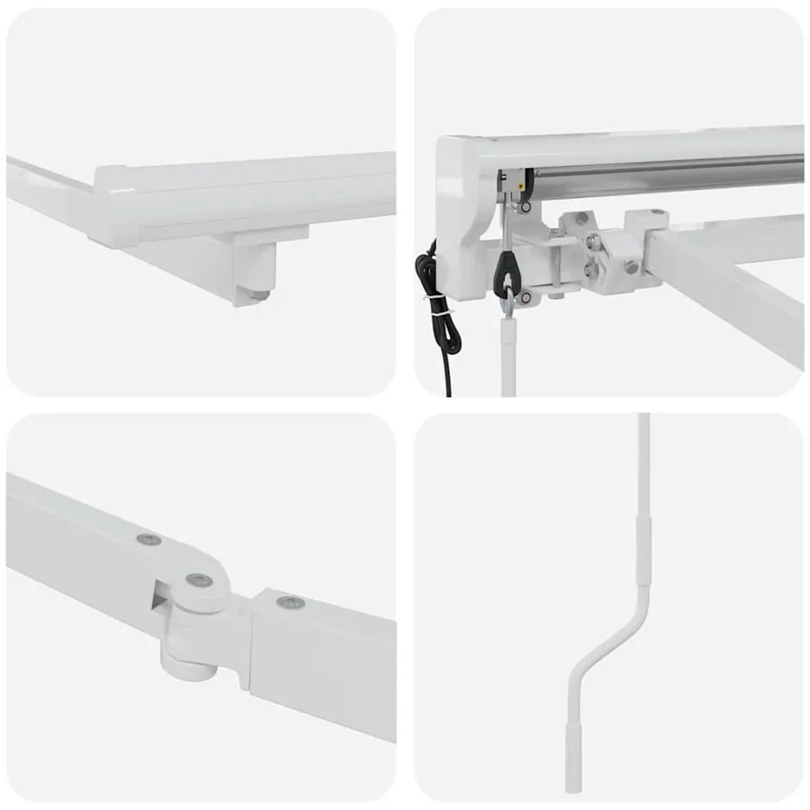 Cadre d'auvent Réglable Blanc 2,5 x 2 m Acier - 7
