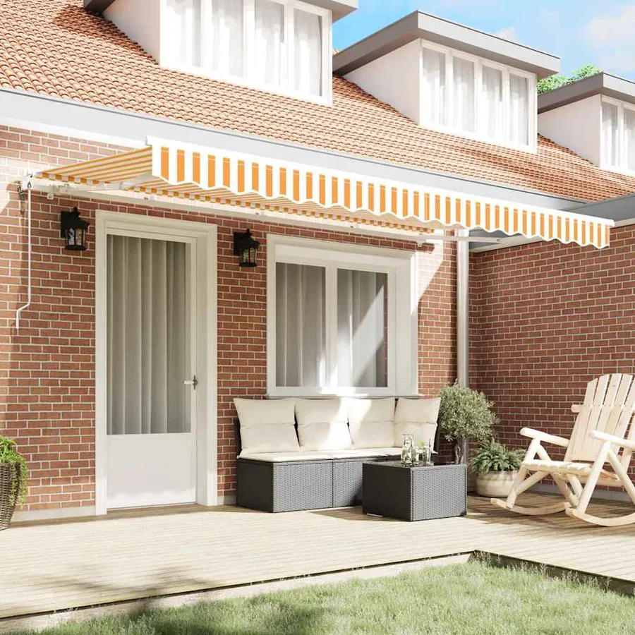 Auvent Rétractable Jaune 350 x 200 cm tissu - 3