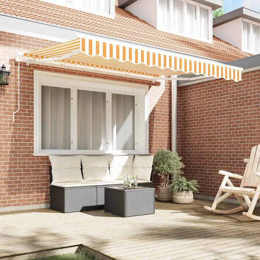 Auvent Rétractable Jaune 300 x 200 cm tissu - 3