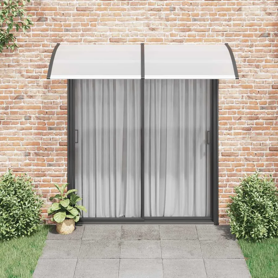 Auvent de porte Noir 200 x 100 cm PC - 3