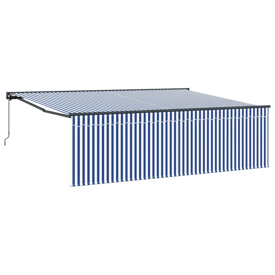 Auvent Rétractable Bleu et Blanc 400 × 300 cm - 2